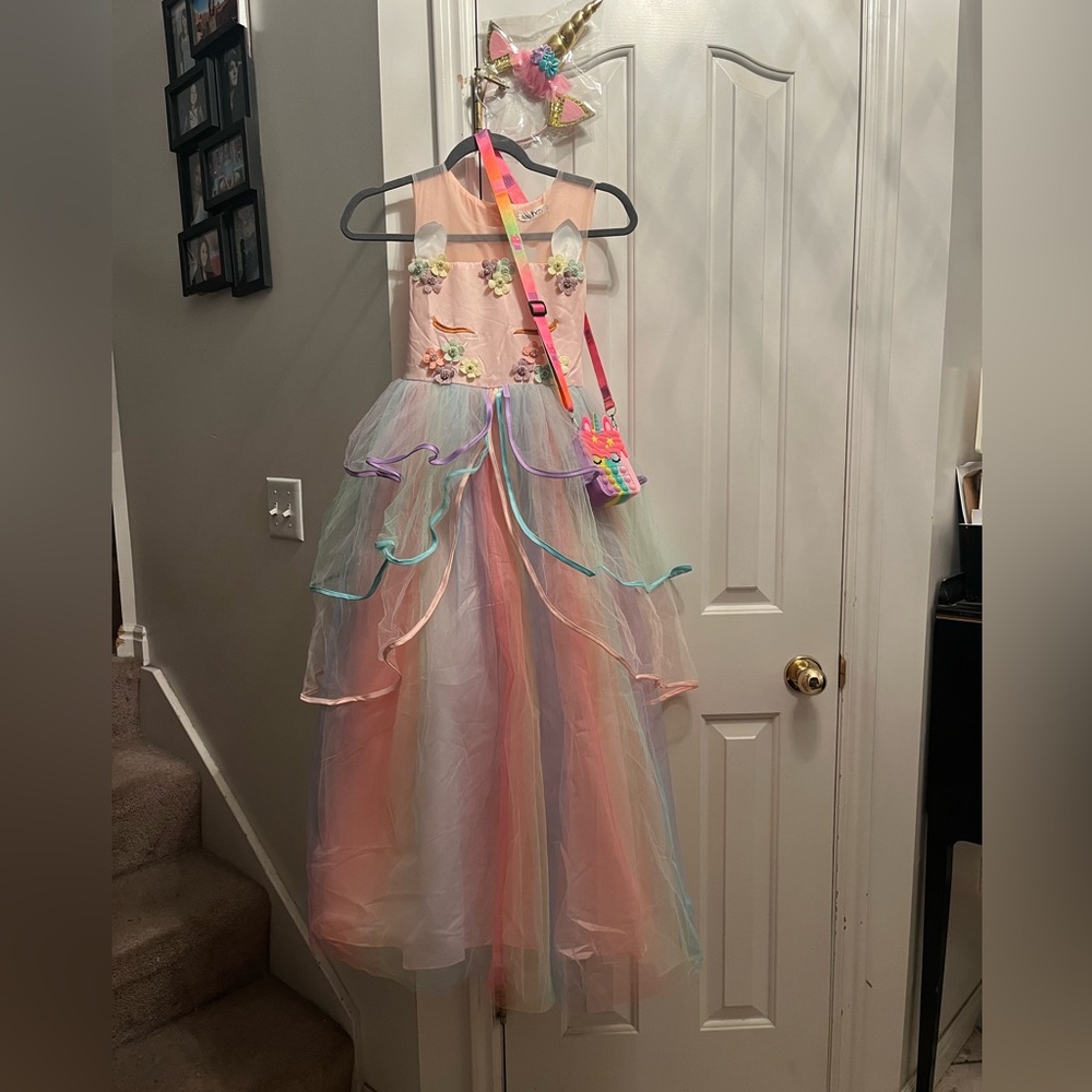 Unicorn Princess Halloween Costume with Purse - NWT - in two big girl sizes
